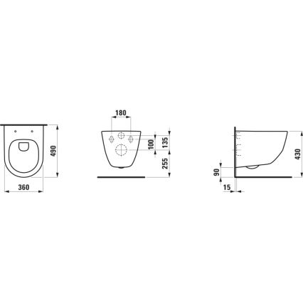 LAUFEN H8209650000001 - Væghængt toilet PRO keramik/hvid