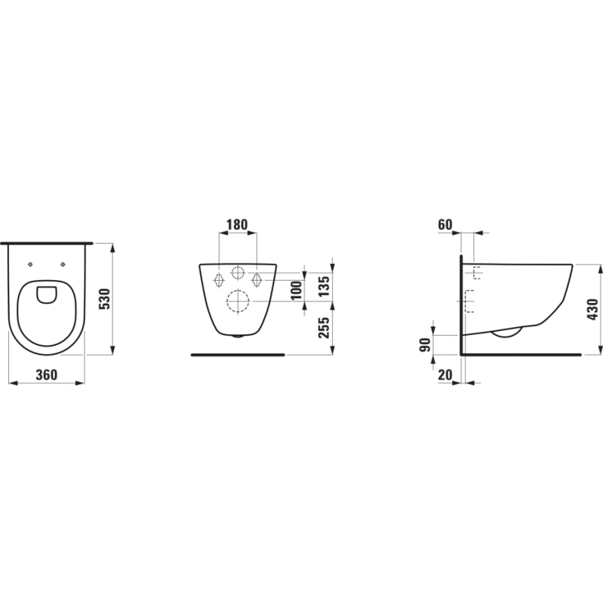 LAUFEN H8209664000001 - Væghængt toilet PRO keramik/hvid