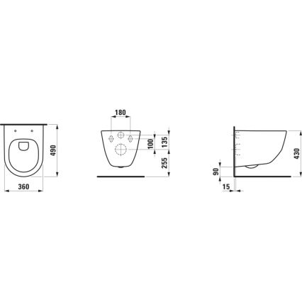 LAUFEN H8669550000001 - Væghængt toilet PRO keramik/hvid + SoftClose PRO toiletbræt duroplast/hvid