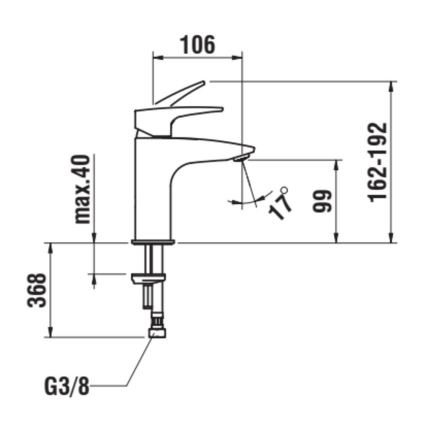 LAUFEN HF500702100000 - Håndvaskarmatur LAURIN 16,2 cm blank krom