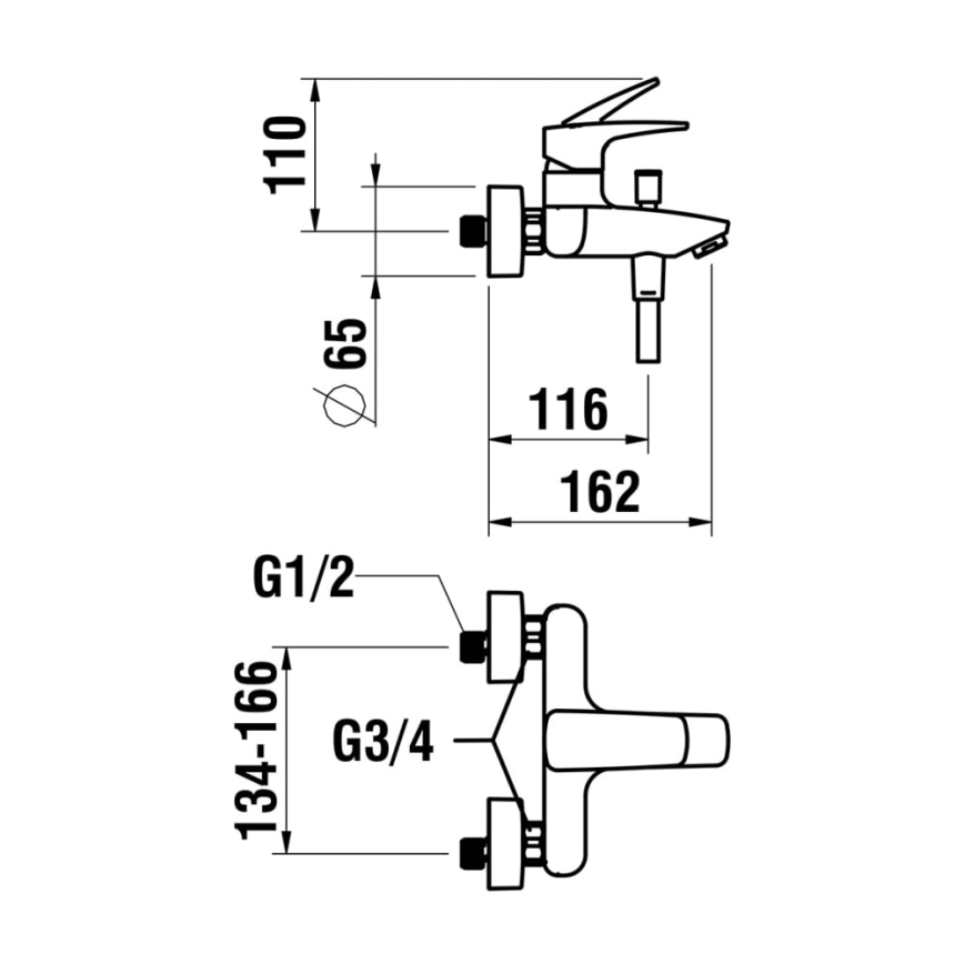 LAUFEN HF500760100600 - Badesæt med hane LAURIN skinnende krom