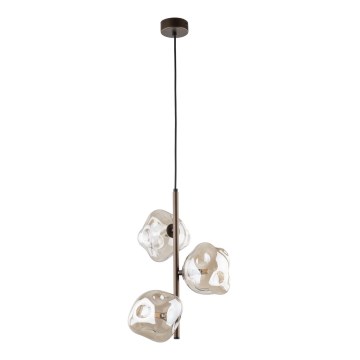LAVA pendel med wireophæng 3xG9/8W/230V, bronze/røget beige
