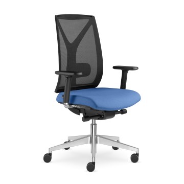 LD Seating - Kontorstol LEAF sort/blå