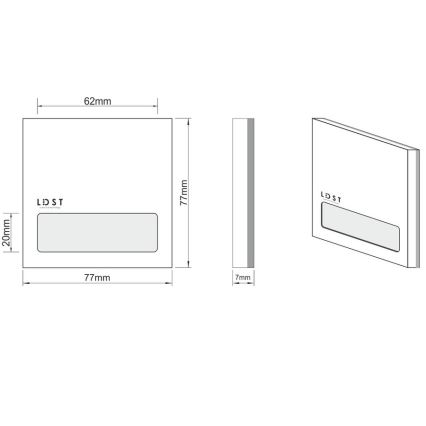 LDST AL-01-CB-BC5 - LED trappe lys ALEX 5xLED / 1,2W / 230V blank sort