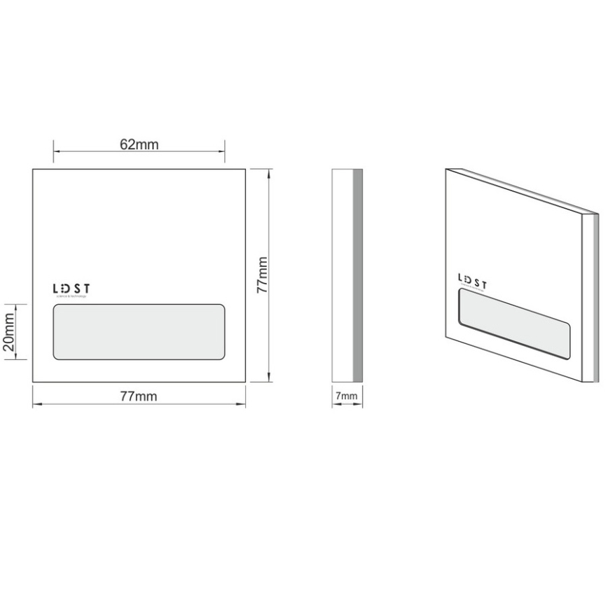 LDST AL-01-CB-BZ5 - LED trappe lys ALEX 5xLED / 1,2W / 230V blank sort 6500K