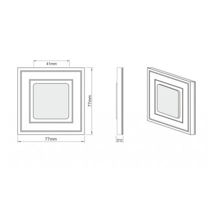 LDST KE-01-SS-BC8 - LED trappebelysning KELLY 8xLED/1,2W/230V mat krom 3500K