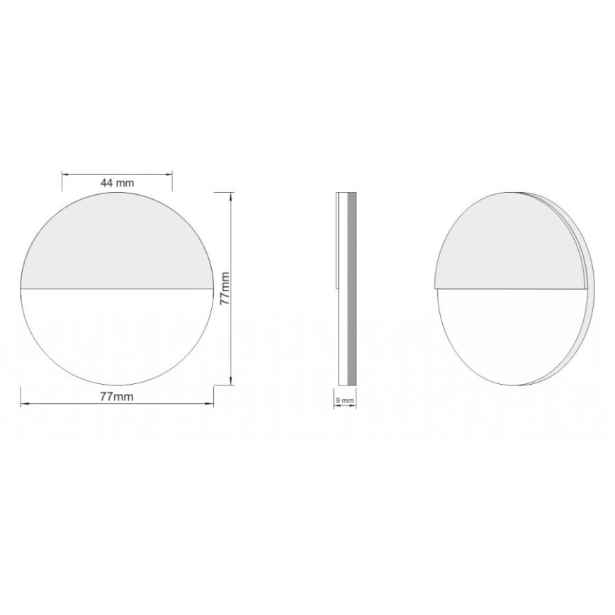 LDST RO-01-CB-BZ4 - LED trappelys ROBIN 4xLED / 1,2W / 230V blank sort 6500K
