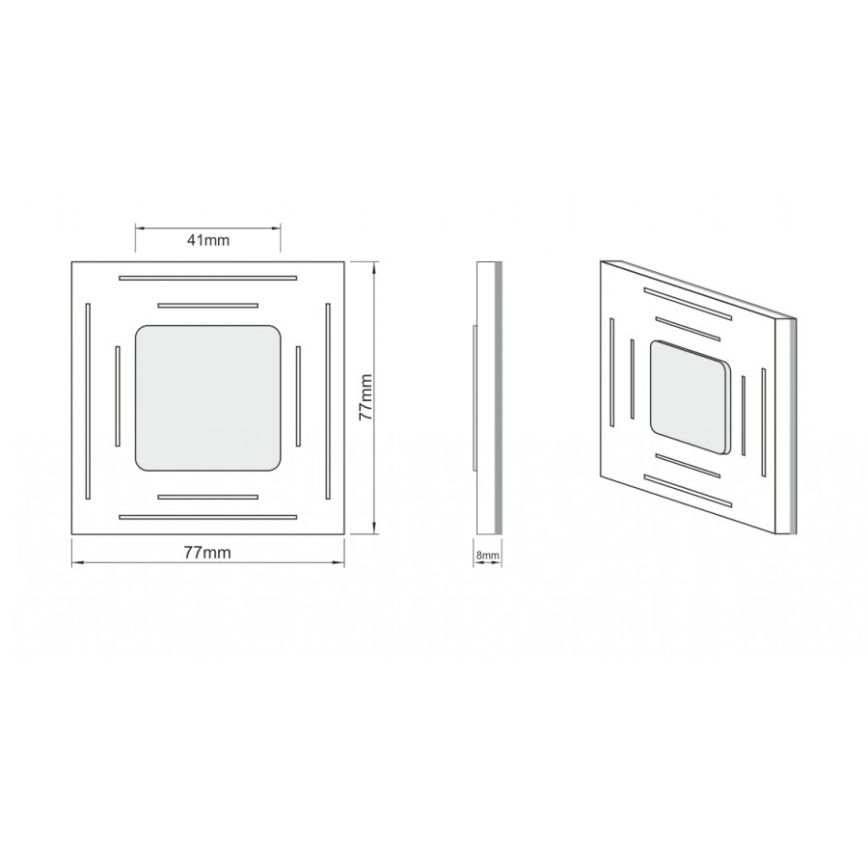 LDST SP-01-CB-BC8- LED trappelys SPACE 8xLED / 1,2W / 230V blank sort 3500K