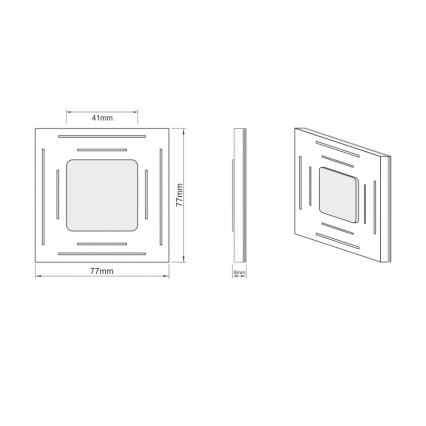 LDST SP-01-CB-BZ8 - LED trappelampe SPACE 8xLED/1,2W/230V skinnende sort 6500K