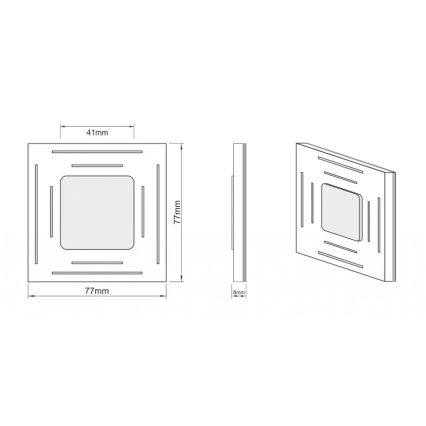 LDST SP-01-SS-BC8 - Trappebelysning SPACE 8xLED/1,2W/230V