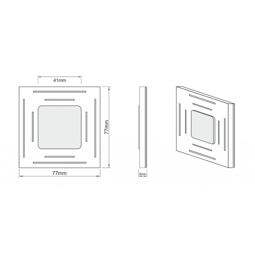 LDST SP-01-SS-BC8 - Trappebelysning SPACE 8xLED/1,2W/230V