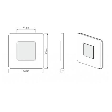 LDST SW-01-SS-BZ8 - LED trappebelysning SWIFT 8xLED/1,2W/230V mat krom 6500K