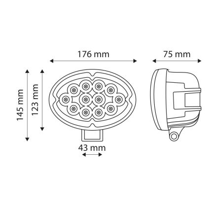 LED arbejdslampe CREE LED/36W/10-30V IP67 6.000K