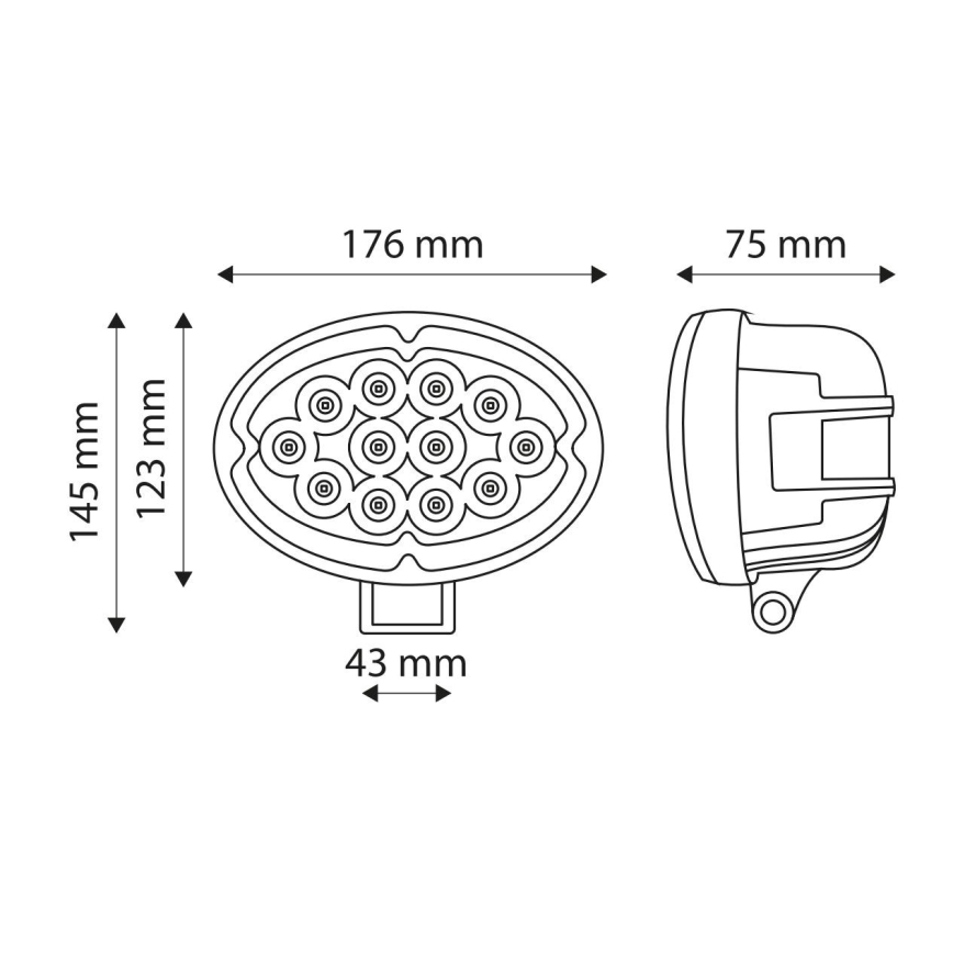 LED arbejdslampe CREE LED/36W/10-30V IP67 6.000K