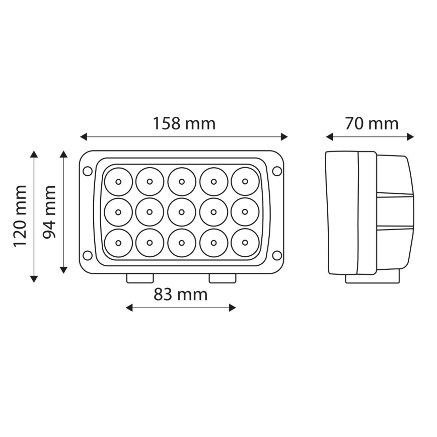 LED arbejdslampe EPISTAR 15xLED/45W/10-30V IP67 6.000K