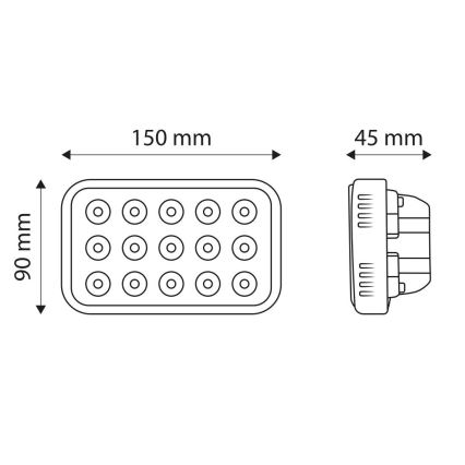 LED arbejdslampe EPISTAR 15xLED/45W/10-30V IP67 6.000K