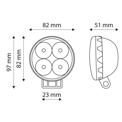 LED arbejdslampe EPISTAR 4xLED/12W/10-30V IP67 6.000K