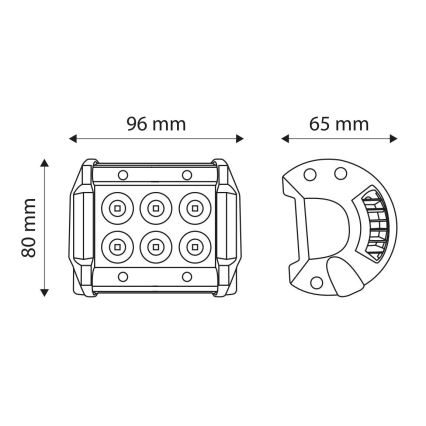 LED arbejdslampe EPISTAR LED/18W/10-30V IP67 6000K