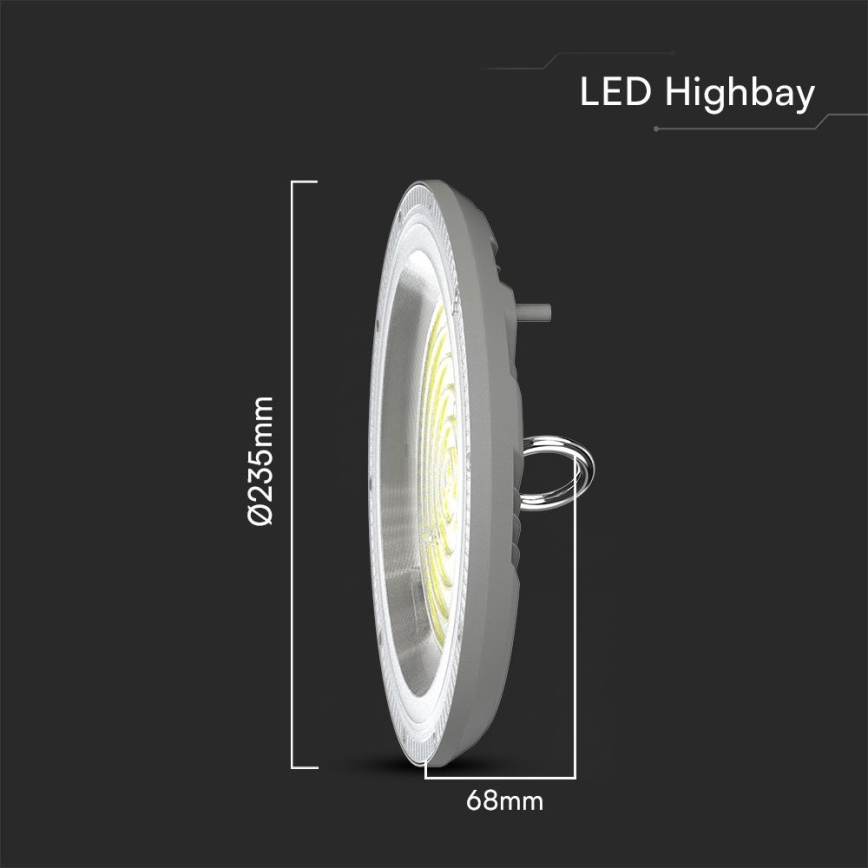 LED arbejdslampe High Bay LED/100W/230V 3000/4000/6500K IP65 ø 23,5 cm
