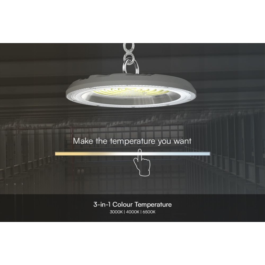 LED arbejdslampe High Bay LED/150W/230V 3000/4000/6500K IP65 ø 27,7 cm