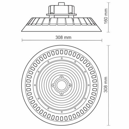 LED arbejdslampe UFO HIGHBAY LED/150W/230V 5000K IP65