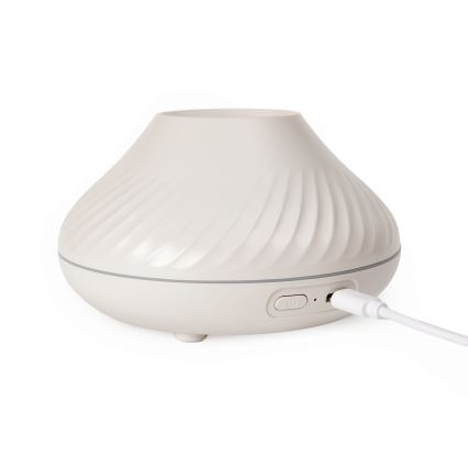 LED aromadiffuser m. RGB-farver og flamme-effekt LED/6,5W/5V 130 ml hvid