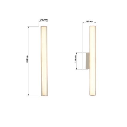 LED-spejlbelysning til badeværelset LINEA LED/8W/230V 3000/4000/6000K IP44 45 cm hvid