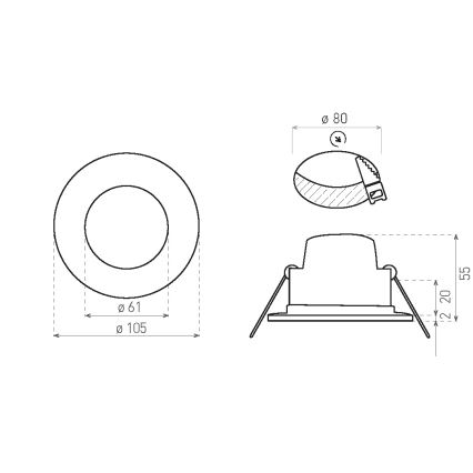 LED indbygningsarmatur til badeværelse BONO LED/8W/230V 3000K IP65 mat krom