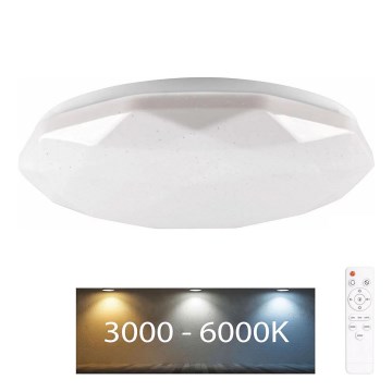 LED badeværelseslampe dæmpbar GALAXY LED/48W/230V diameter 38 cm 3000-6000K IP44 + fjernbetjening