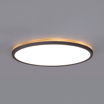 LED badeværelseslampe med bevægelses- og skumringssensor NIVERA LED/12W/230V IP54 3000/4000/6000K Ø 22,5 cm sort + fjernbetjening