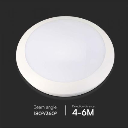 LED badeværelseslampe med sensor LED/20W/230V 3000/4000/6000K IP66 diameter 30 cm