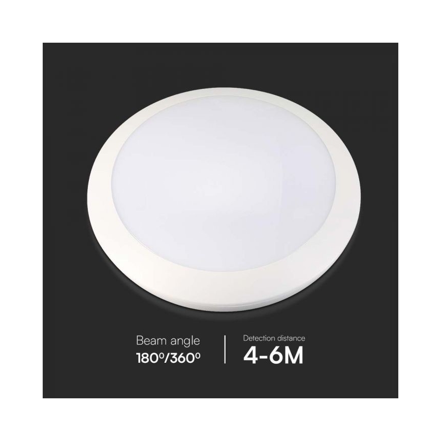 LED badeværelseslampe med sensor LED/20W/230V 3000/4000/6000K IP66 diameter 30 cm