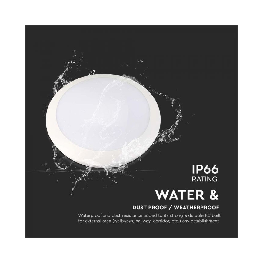 LED badeværelseslampe med sensor LED/20W/230V 3000/4000/6000K IP66 diameter 30 cm