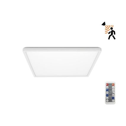 LED badeværelseslampe m. bevægelses- og skumringssensor NIVERA LED/12W/230V IP54 3000/4000/6000K 22,5x22,5 cm hvid + fjernbetjening