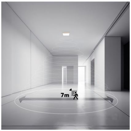LED badeværelseslampe m. bevægelses- og skumringssensor NIVERA LED/12W/230V IP54 3000/4000/6000K 22,5x22,5 cm sort + fjernbetjening