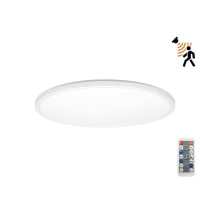 LED badeværelseslampe m. bevægelses- og skumringssensor NIVERA LED/12W/230V IP54 3000/4000/6000K diameter 22,5 cm hvid + fjernbetjening