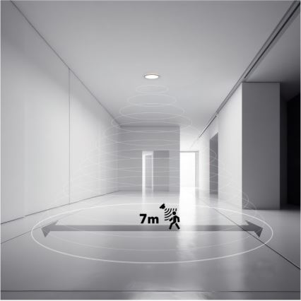 LED badeværelseslampe med bevægelses- og skumringssensor NIVERA LED/12W/230V IP54 3000/4000/6000K Ø 22,5 cm sort + fjernbetjening