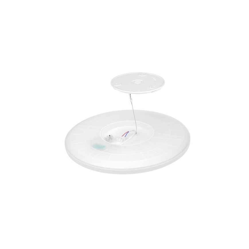 LED badeværelseslampe med bevægelses- og skumringssensor NIVERA LED/12W/230V IP54 3000/4000/6000K Ø 22,5 cm sort + fjernbetjening