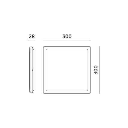 LED badeværelseslampe m. bevægelses- og skumringssensor NIVERA LED/18W/230V IP54 3000/4000/6000K 30x30 cm sort + fjernbetjening
