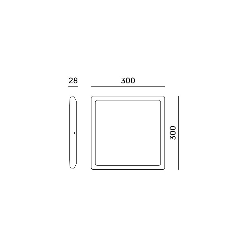 LED badeværelseslampe m. bevægelses- og skumringssensor NIVERA LED/18W/230V IP54 3000/4000/6000K 30x30 cm sort + fjernbetjening