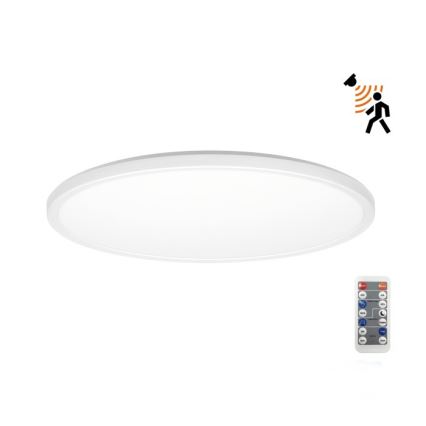 LED badeværelseslampe m. bevægelses- og skumringssensor NIVERA LED/18W/230V IP54 3000/4000/6000K diameter 30 cm hvid + fjernbetjening