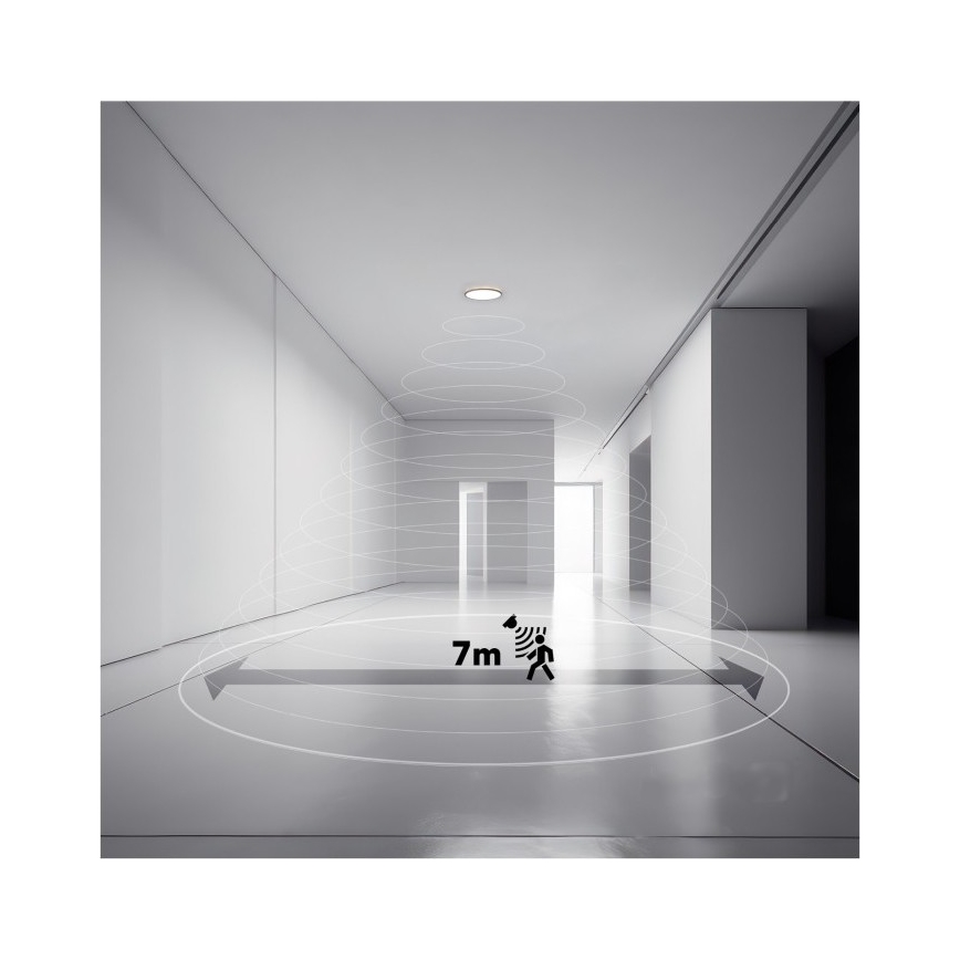 LED Badeværelseslampe med bevægelsessensor og skumringssensor NIVERA LED/18W/230V IP54 3000/4000/6000K Ø 30 cm sort + fjernbetjening