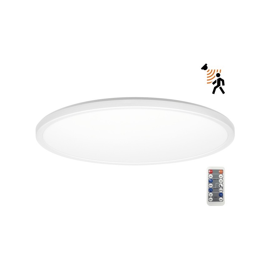 LED badeværelseslampe m. bevægelses- og skumringssensor NIVERA LED/32W/230V IP54 3000/4000/6000K diameter 42 cm hvid + fjernbetjening