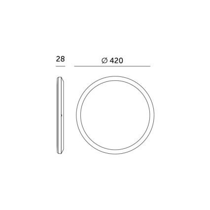 LED Badeværelseslampe m. bevægelses- og skumringssensor NIVERA LED/32W/230V IP54 3000/4000/6000K diameter 42 cm sort + fjernbetjening