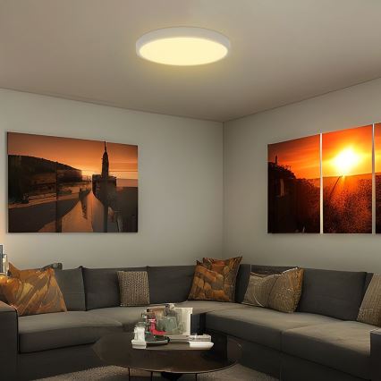 LED Badeværelsesloftlampe med sensor SAMSUNG CHIP LED/18W/230V IP44 4000K Ø 29 cm hvid + fjernbetjening