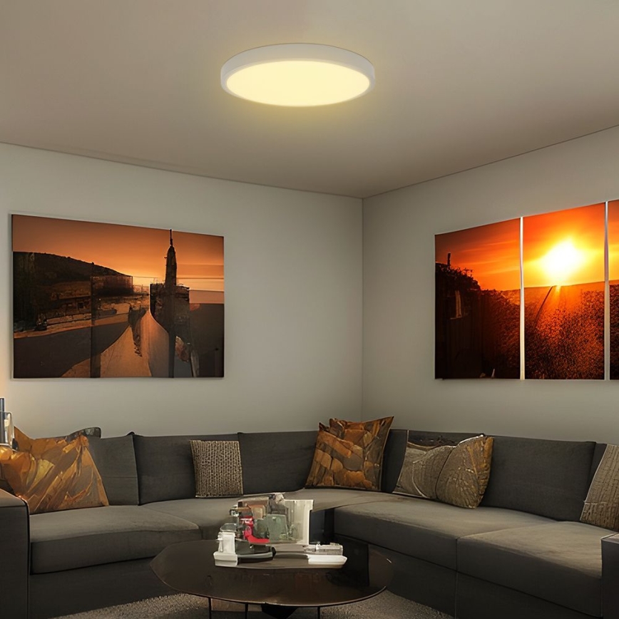 LED Badeværelsesloftlampe med sensor SAMSUNG CHIP LED/18W/230V IP44 4000K Ø 29 cm hvid + fjernbetjening