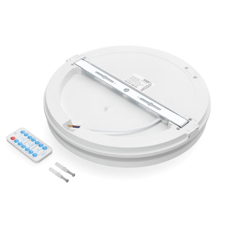 LED badeværelsesloftlampe med sensor LED/24W/230V 3000/4000/6500K IP65 Ø 30 cm hvid + fjernbetjening
