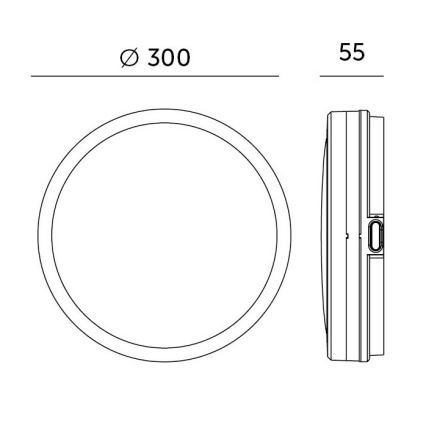 LED badeværelsesloftlampe med sensor LED/24W/230V 3000/4000/6500K IP65 Ø 30 cm hvid + fjernbetjening