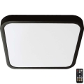 LED Badeværelsesloftlampe med sensor LED/36W/230V 4000K IP44 42x42 cm sort + fjernbetjening