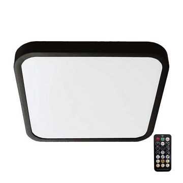 LED Badeværelsesloftlampe med sensor SAMSUNG CHIP LED/18W/230V IP44 4000K 29x29 cm sort + fjernbetjening